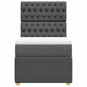 Box spring postel s matrací tmavě šedá 80 x 200 cm textil - obrázek 4