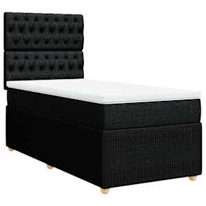 Box spring postel s matrací černá 80 x 200 cm textil - obrázek 2