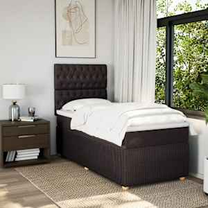 Box spring postel s matrací tmavě hnědá 80x200 cm textil - obrázek 3