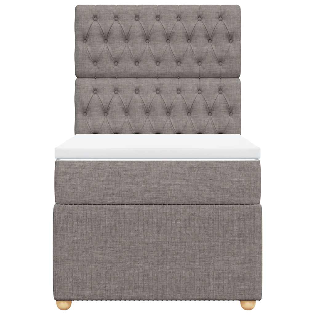 vidaXL Boxspring met matras stof taupe 80x200 cm, foto 4