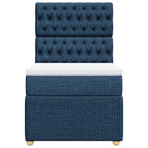 Box spring postel s matrací modrá 80x200 cm textil - obrázek 4