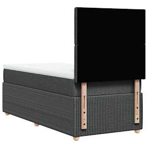 Box spring postel s matrací tmavě šedá 80 x 200 cm textil - obrázek 6