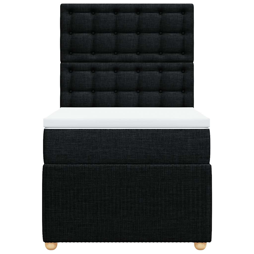 vidaXL Boxspring met matras stof zwart 80x200 cm, foto 4