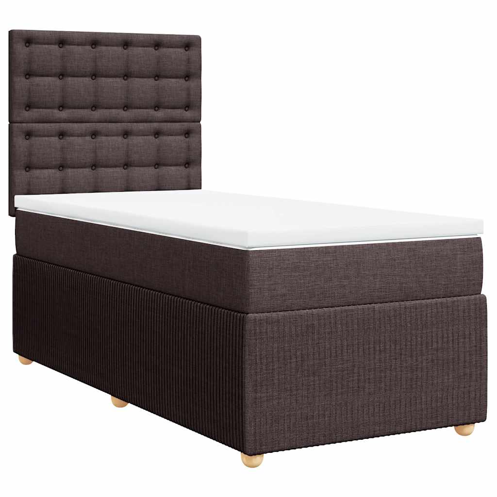 Levně vidaXL Box spring postel s matrací tmavě hnědá 80x200 cm textil