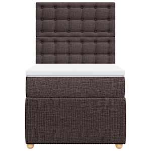 Box spring postel s matrací tmavě hnědá 80x200 cm textil - obrázek 4