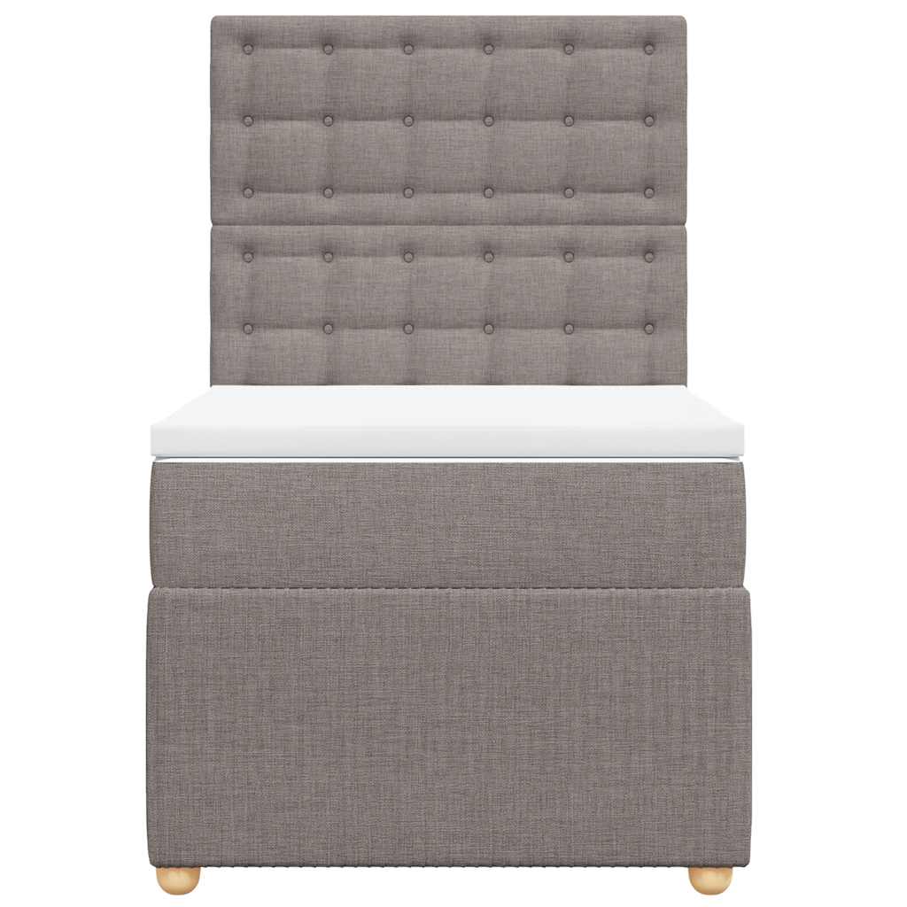vidaXL Boxspring met matras stof taupe 80x200 cm, foto 4