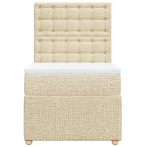 Box spring postel s matrací krémová 80 x 200 cm textil - obrázek 4