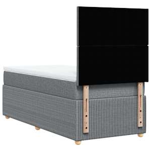 Box spring postel s matrací světle šedá 90x190 cm textil - obrázek 6