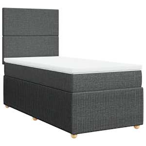 Box spring postel s matrací tmavě šedá 90x190 cm textil - obrázek 2