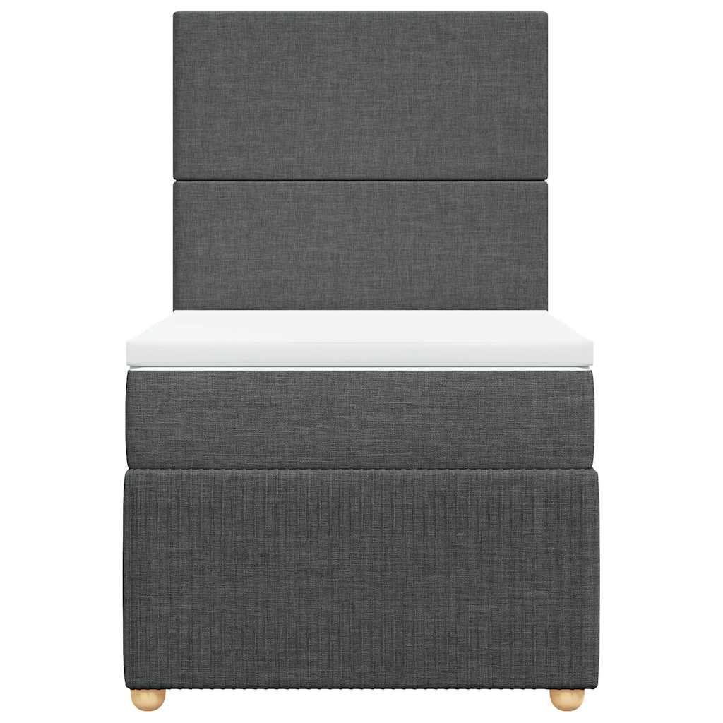 vidaXL Boxspring met matras stof donkergrijs 90x190 cm grijs, foto 4
