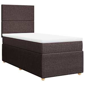 Box spring postel s matrací tmavě hnědá 90x190 cm textil - obrázek 2