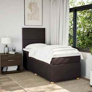 Box spring postel s matrací tmavě hnědá 90x190 cm textil - obrázek 3