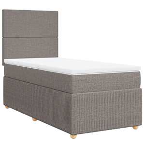 Box spring postel s matrací taupe 90x190 cm textil - obrázek 2
