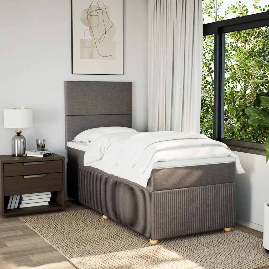 vidaXL Boxspring met matras stof taupe 90x190 cm, foto 2