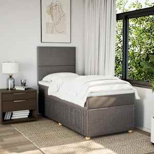 Box spring postel s matrací taupe 90x190 cm textil - obrázek 3