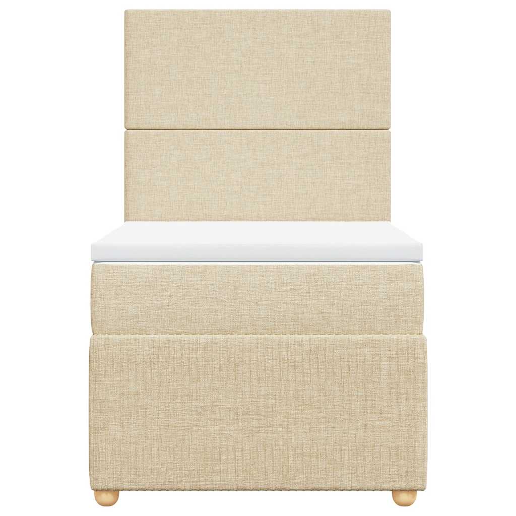 vidaXL Boxspring met matras stof crèmekleurig 90x190 cm, foto 4