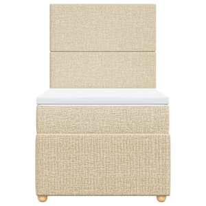 Box spring postel s matrací krémová 90x190 cm textil - obrázek 4