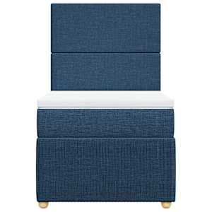 Box spring postel s matrací modrá 90x190 cm textil - obrázek 4