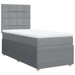Box spring postel s matrací světle šedá 90x190 cm textil - obrázek 2