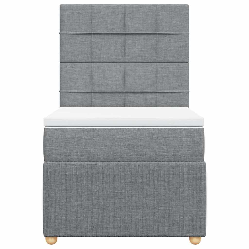 vidaXL Boxspring met matras stof lichtgrijs 90x190 cm grijs, foto 4