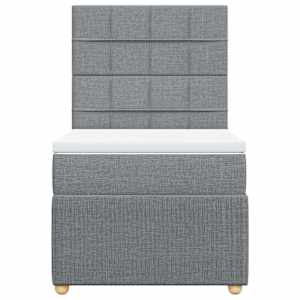 Box spring postel s matrací světle šedá 90x190 cm textil - obrázek 4