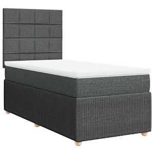 Box spring postel s matrací tmavě šedá 90x190 cm textil - obrázek 2