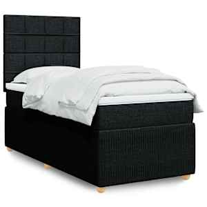 Box spring postel s matrací černá 90x190 cm textil - obrázek 1
