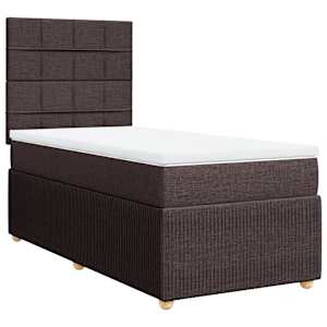 Box spring postel s matrací tmavě hnědá 90x190 cm textil - obrázek 2
