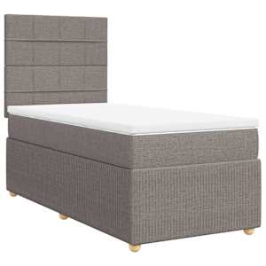 Box spring postel s matrací taupe 90x190 cm textil - obrázek 2