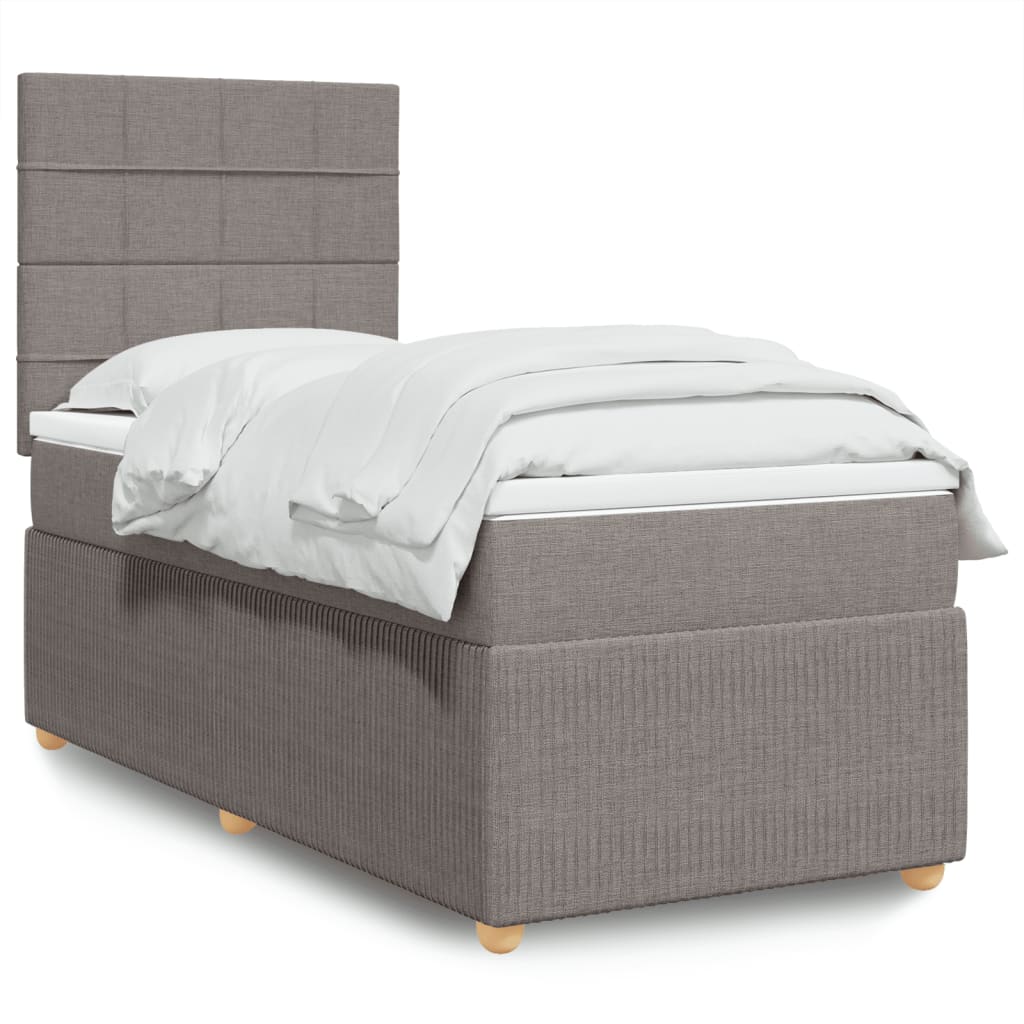 Boxspringbett mit Matratze Taupe 90×190 cm Stoff