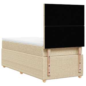 Box spring postel s matrací krémová 90x190 cm textil - obrázek 6