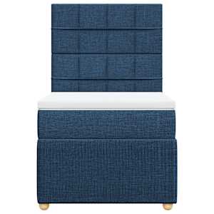 Box spring postel s matrací modrá 90x190 cm textil - obrázek 4