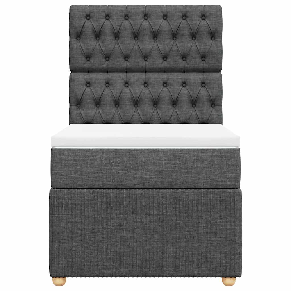 vidaXL Boxspring met matras stof donkergrijs 90x190 cm grijs, foto 4