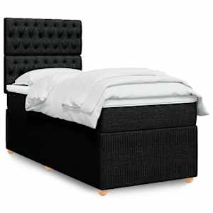 Box spring postel s matrací černá 90x190 cm textil - obrázek 1