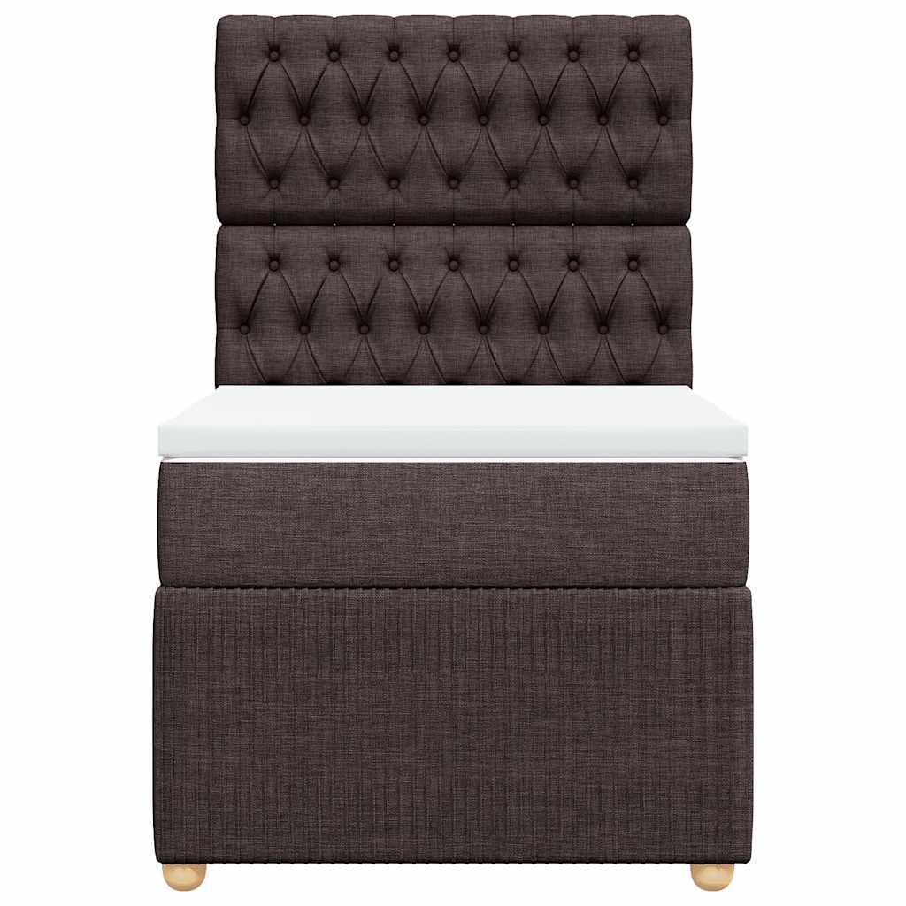vidaXL Boxspring met matras stof donkerbruin 90x190 cm bruin, foto 4