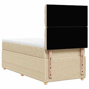 Box spring postel s matrací krémová 90x190 cm textil - obrázek 6