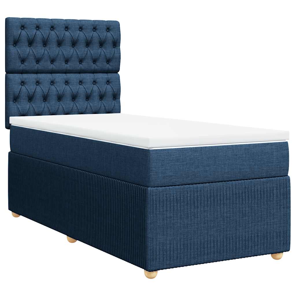 Thumbnail - vidaXL Boxspringbett mit Matratze Blau 90x190 cm Stoff