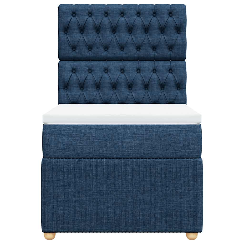 vidaXL Boxspring met matras stof blauw 90x190 cm, foto 4