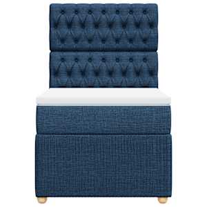 Box spring postel s matrací modrá 90x190 cm textil - obrázek 4