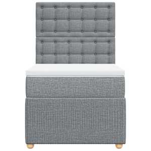Box spring postel s matrací světle šedá 90x190 cm textil - obrázek 4