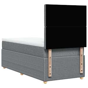 Box spring postel s matrací světle šedá 90x190 cm textil - obrázek 6