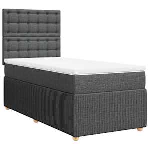 Box spring postel s matrací tmavě šedá 90x190 cm textil - obrázek 2
