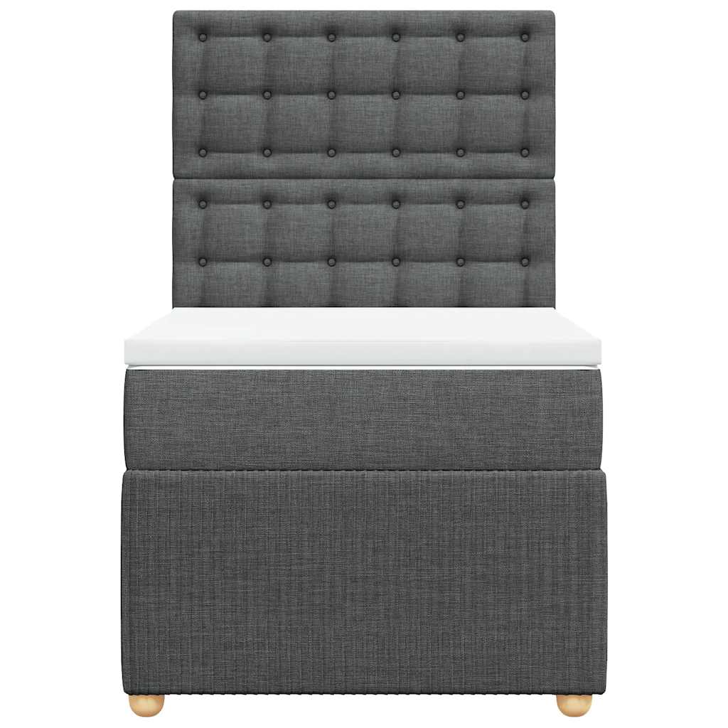 vidaXL Boxspring met matras stof donkergrijs 90x190 cm grijs, foto 4