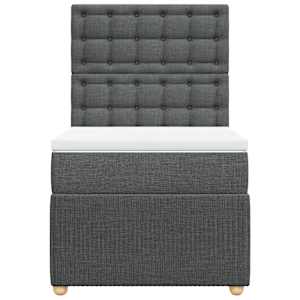 Box spring postel s matrací tmavě šedá 90x190 cm textil - obrázek 4