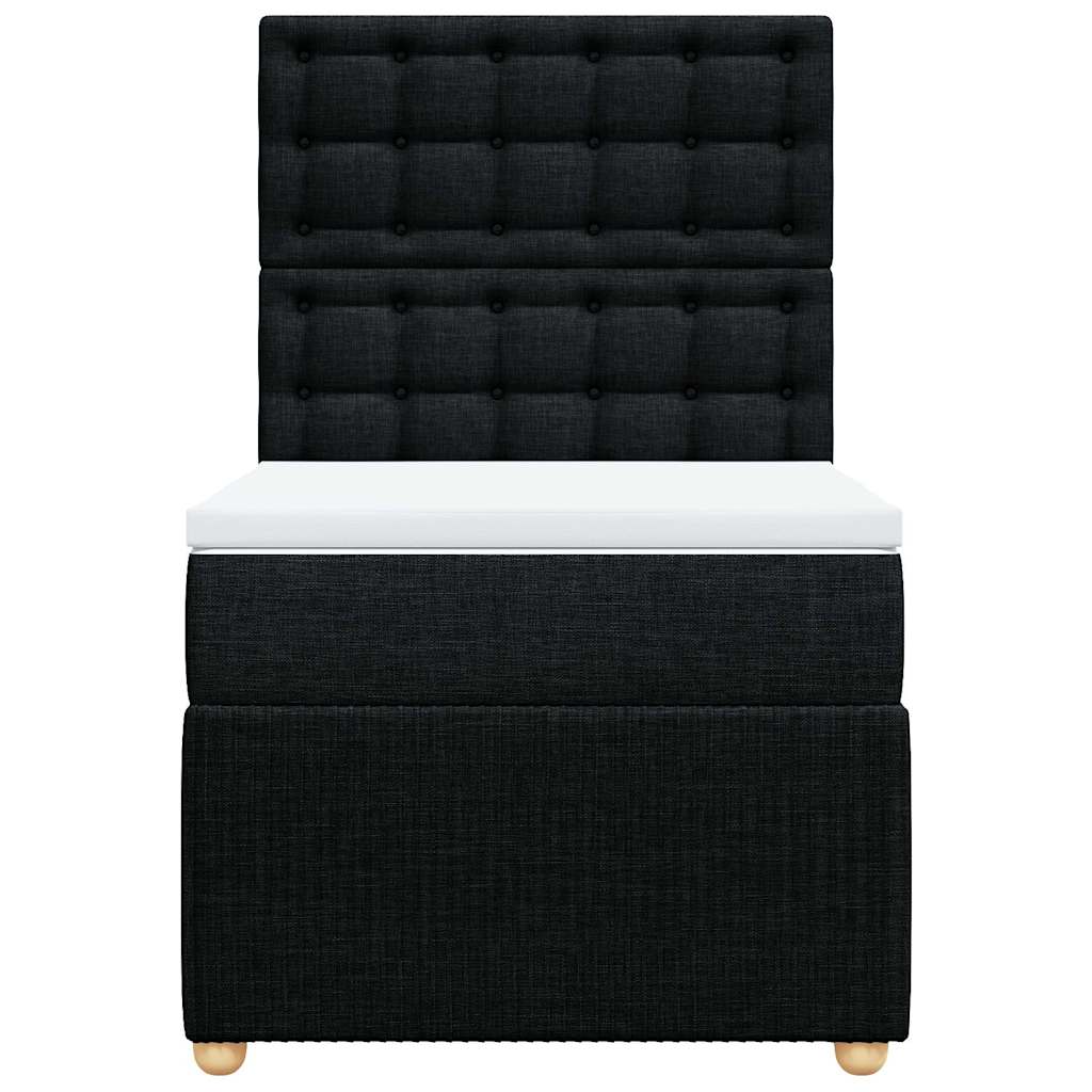 vidaXL Boxspring met matras stof zwart 90x190 cm, foto 4
