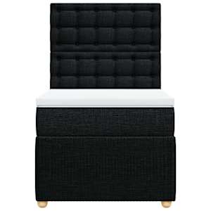 Box spring postel s matrací černá 90x190 cm textil - obrázek 4