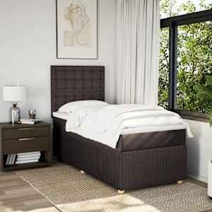 Box spring postel s matrací tmavě hnědá 90x190 cm textil - obrázek 3