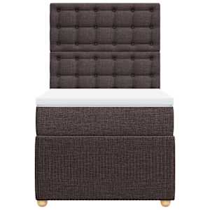 Box spring postel s matrací tmavě hnědá 90x190 cm textil - obrázek 4