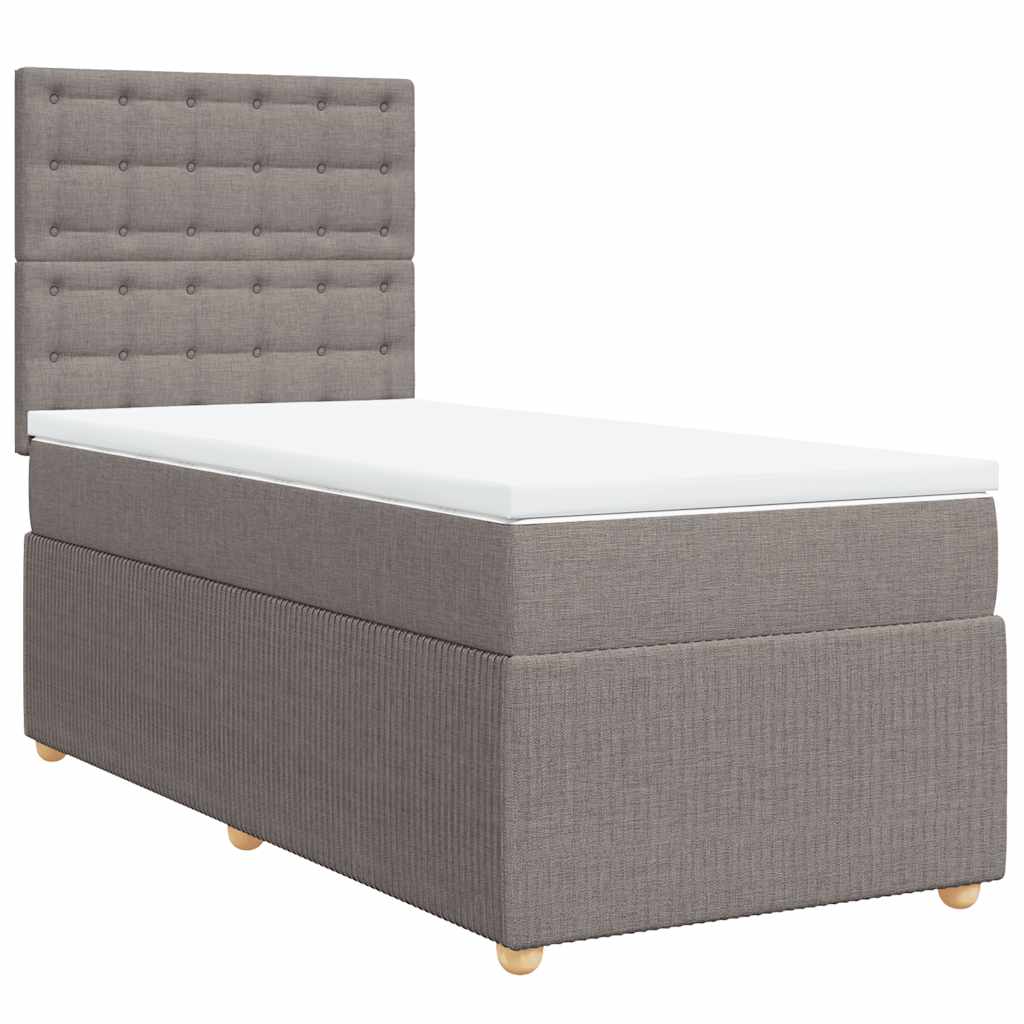 vidaXL Boxspring met matras stof taupe 90x190 cm, foto 3