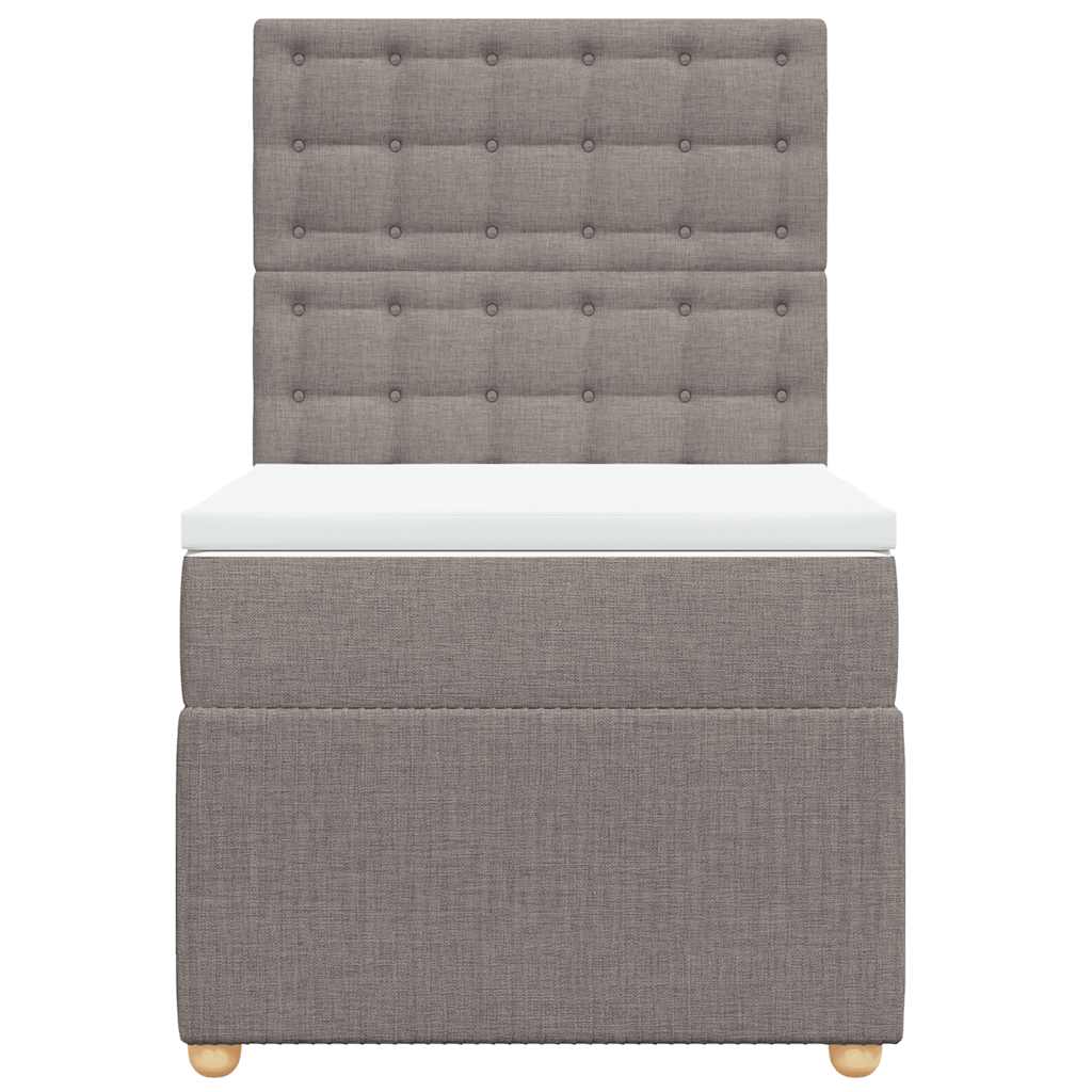 vidaXL Boxspring met matras stof taupe 90x190 cm, foto 4